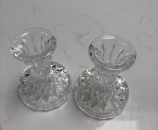 Galway Crystal Ashford 4" Candlestick Pair