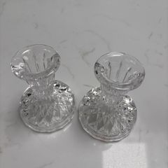 Galway Crystal Ashford 4" Candlestick Pair