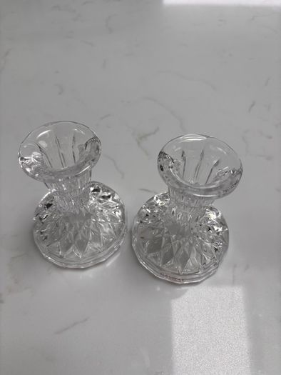 Galway Crystal Ashford 4" Candlestick Pair