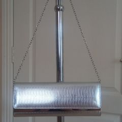 New Aldo Silver Clutch Bag