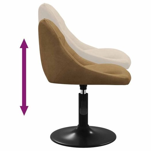Swivel Dining Chairs 2 pcs Faux leather Brown 46 x 44 x 77.5 cm