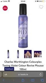 Charles Worthington Colour Plex Toning Hair Mousse Blonde