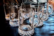 Six Vintage Glass Tankards