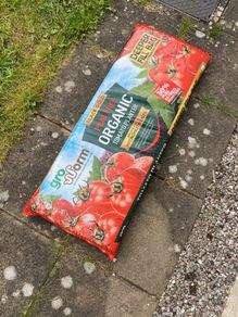 Parsley and thyme and brand new tomato grow bag