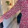 Burgundy & Cream Midi Dress from Pala D'oro Size L-XL / UK 14-16 / EU 42-44 Image 6