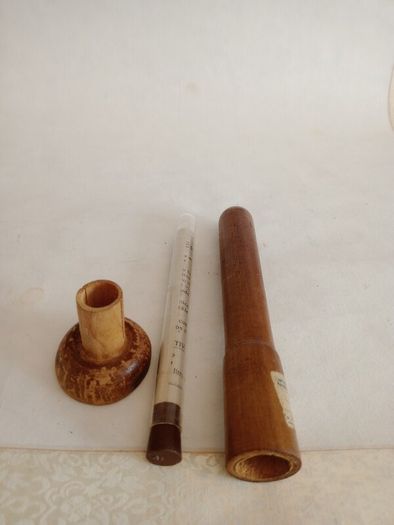 Antique French Albuminometer. Wood & Glass. Original Instructions