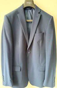 M&S Ultimate Slim Fit Navy Suit 38R Jacket 32R Trousers Excellent Condition