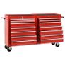 Tool Trolley with 14 Drawers Steel Red Image 4