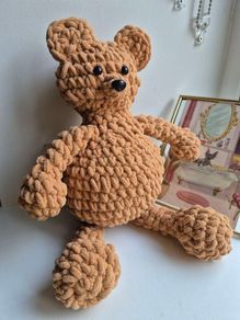 Large Handmade Plush Crochet Teddy Bear 45cm Decorative Only