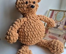 Large Handmade Plush Crochet Teddy Bear 45cm Decorative Only