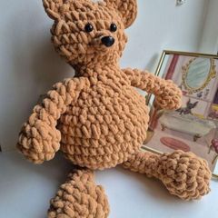 Large Handmade Plush Crochet Teddy Bear 45cm Decorative Only
