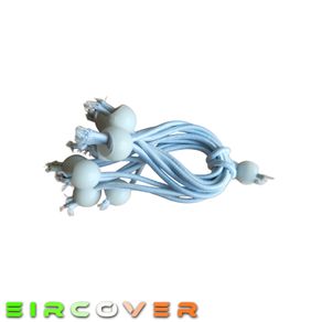 Small white bungee ball ties, 10cm (10 pk)