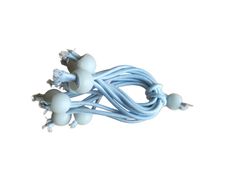 Small white bungee ball ties, 10cm (10 pk)