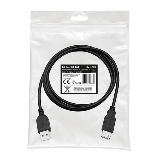 New 3m Black USB 2.0 Extension Cable Male to Female USB Plug A to A # 1540