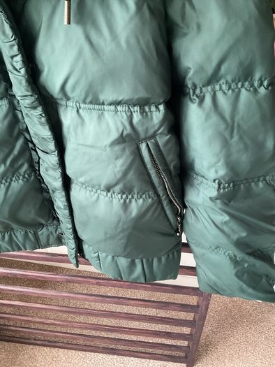 puffer jacket feather & down juicy couture hooded jacket medium