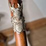 Rare Pre-WWII Brigg London Hand-Carved 90cm Leather Shooting Stick Seat  Historic Irish Provenance Image 8