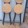 2 x folding wood and metal chairs Image 3