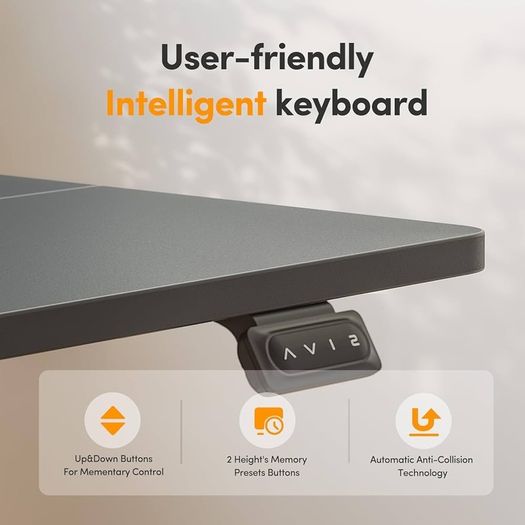 NEW SALE | Standing Desk Height Adjustable Electric Desk, 100x60cm Stand up Table, Sit Stand Home Office Desk with Splice Board, Black Top