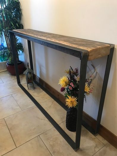 Handcrafted Console Table from reclaimed Timber and Steel