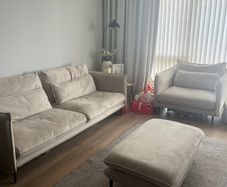 Maeve 3 Seater Sofa, Single Chair and Foot Stool Set