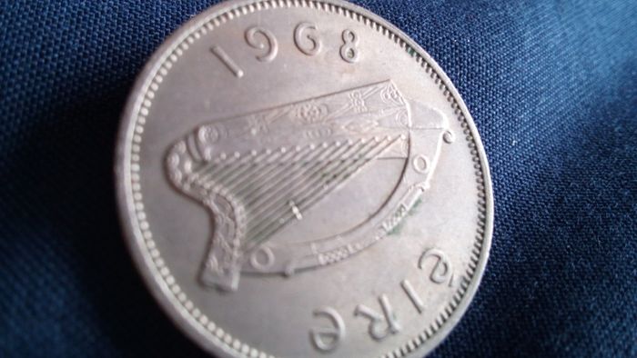 Irish Sixpence Coin. 1968.