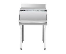 Commercial Ice Bin, 61.6 L Underbar Ice Bin, 24 x 24.2 x 37 in Stainless Steel Ice Chest with Sliding Lid