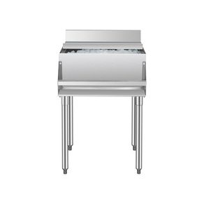 Commercial Ice Bin, 61.6 L Underbar Ice Bin, 24 x 24.2 x 37 in Stainless Steel Ice Chest with Sliding Lid