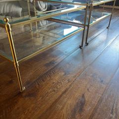 Aged Brass and Glass Coffee Tables