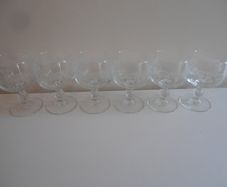 vintage etched Grapevine sherry or cordial glasses