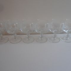 vintage etched Grapevine sherry or cordial glasses