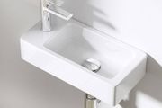 NEW SALE | Bathrooms Small Cloakroom Basin - Wall Mounted Basin - Rectangular Countertop Basin - One Left Hand Tap