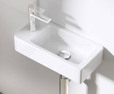 NEW SALE | Bathrooms Small Cloakroom Basin - Wall Mounted Basin - Rectangular Countertop Basin - One Left Hand Tap