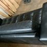 Black leather couch Image 4