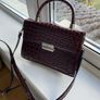 Next ladies burgundy mock crock handbag Image 2