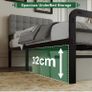 3ft Single Bed Frame with Upholstered Headboard and Footboard, 36cm High Image 5