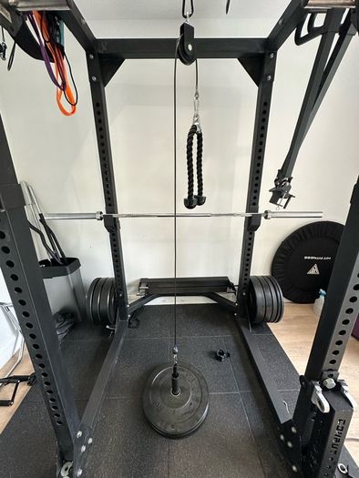 Commercial Power Rack + Jammer Arms + Cable System + Attachments + Flooring