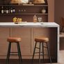 Set of 2 Bar Stools  Caramel Brown Image 2