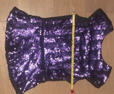 Oasis Purple Sequin Black top Size 8