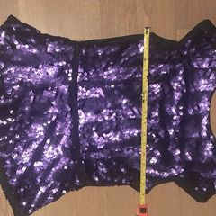 Oasis Purple Sequin Black top Size 8