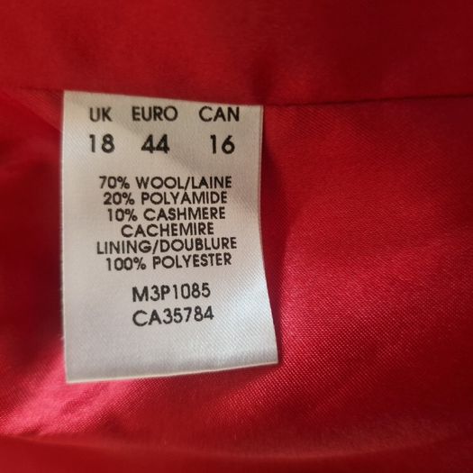 Red coat size 18