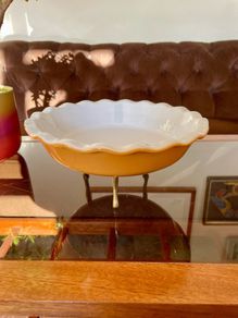 Emile Henry Beautiful Yellow Ruffled Pie Pan Made in France