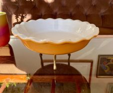 Emile Henry Beautiful Yellow Ruffled Pie Pan Made in France