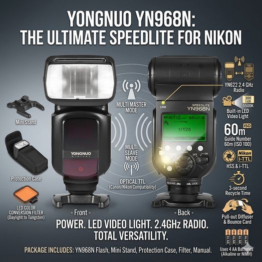 YONGNUO YN968N Wireless TTL HSS Speedlite Flash for Nikon Cameras