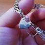ASJ Sterling Bracelet With Dangling Heart Image 3