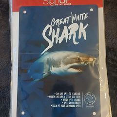 Great white shark metal sign