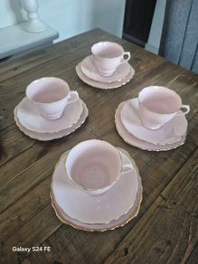 Vitage Pink Vogue Bone China Tea Set