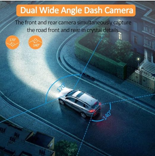 Brand New ORSKEY S900 Front and Rear Dash Cam, 1080P Full HD (SD Card Included)