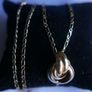 Vintage 9Ct Solid Yellow Gold 375 Hallmark Trinity Knot Three Circle and Necklace L-19"  5.0g Image 3