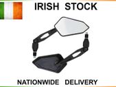 10mm Angled Universal Motorcycle Mirrors - Black