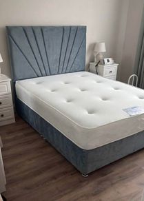 Double bed with sunrise Style Headboard